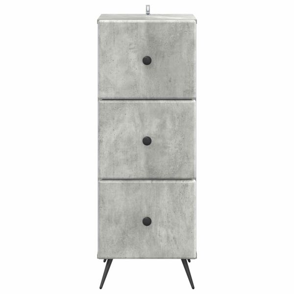Чекмеджетен шкаф Бетонно сиво 33 x 34,5 x 90 см