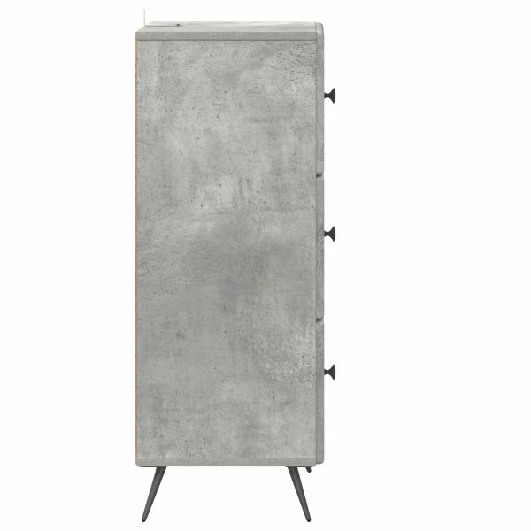 Чекмеджетен шкаф Бетонно сиво 33 x 34,5 x 90 см