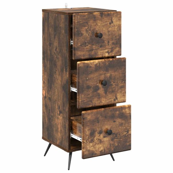 Чекмеджетен шкаф Опушен дъб 33 x 34,5 x 90 см