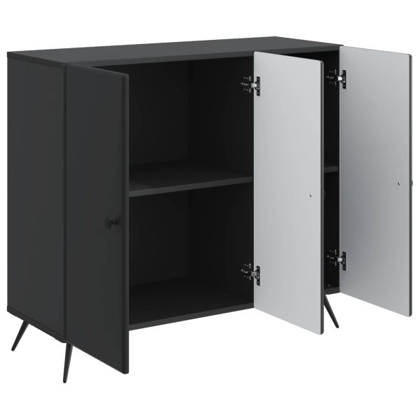 Служебен шкаф Черно 89 x 34,5 x 80 см Инженерна дървесина