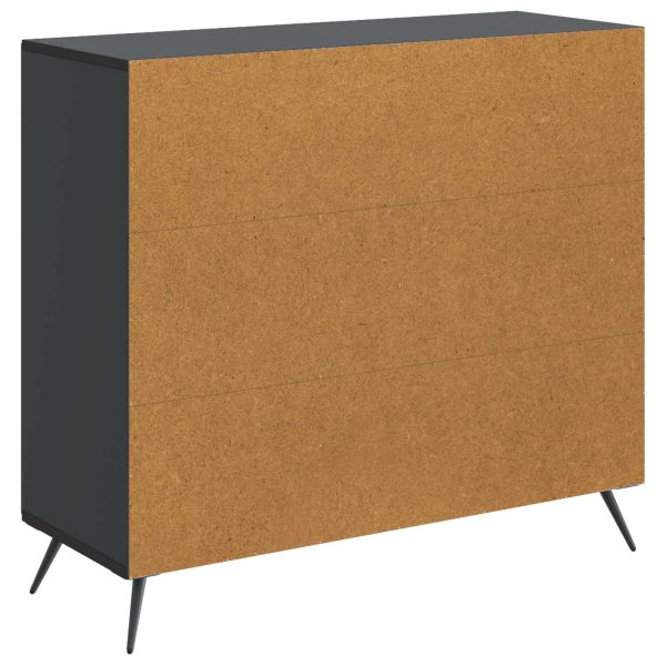 Служебен шкаф Черно 89 x 34,5 x 80 см Инженерна дървесина