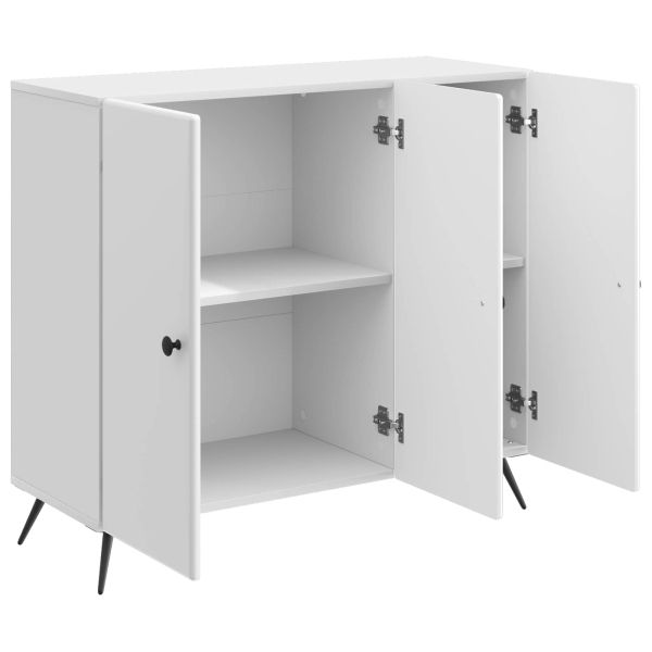 Служебен шкаф Бял гланц 89 x 34,5 x 80 см Инженерна дървесина