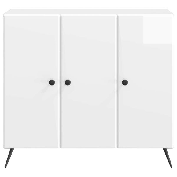 Служебен шкаф Бял гланц 89 x 34,5 x 80 см Инженерна дървесина