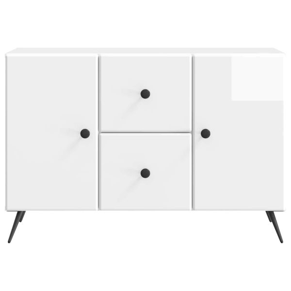 Служебен шкаф Бял гланц 89 x 34,5 x 60 см Инженерна дървесина