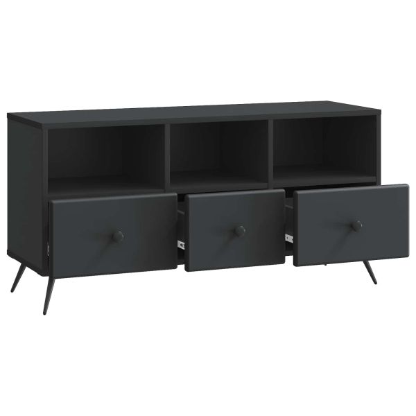 ТВ шкаф с чекмедже Черно 102 x 34,5 x 50 см Инженерна дървесина