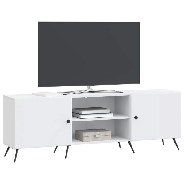 ТВ шкаф Бяло 150 x 31 x 50 см Инженерна дървесина