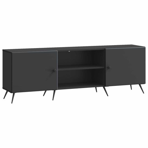 ТВ шкаф Черно 150 x 31 x 50 см Инженерна дървесина