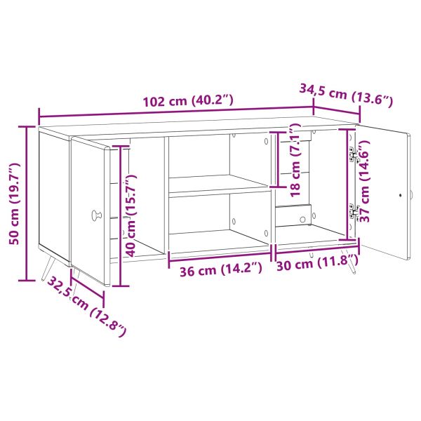 ТВ шкаф Черно 102 x 34,5 x 50 см Инженерна дървесина
