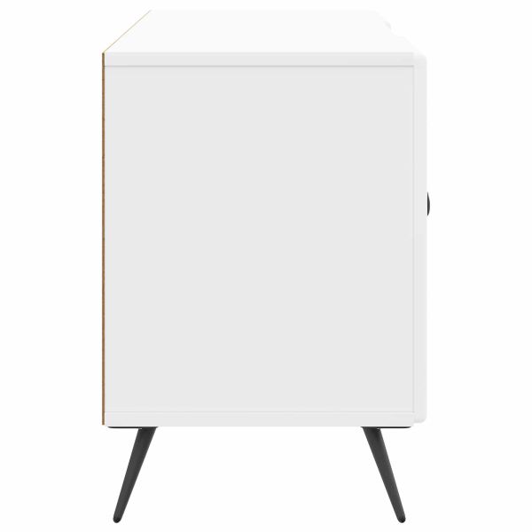 ТВ шкаф Бял гланц 102 x 34,5 x 50 см Инженерна дървесина