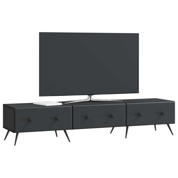 ТВ шкаф с чекмедже Черно 147 x 34,5 x 30 см Инженерна дървесина