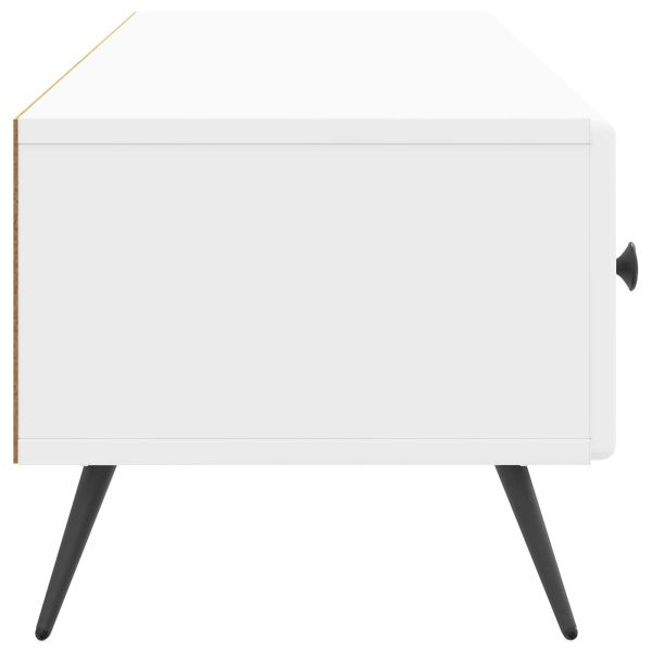ТВ шкаф Бял гланц 147 x 34,5 x 30 см Инженерна дървесина
