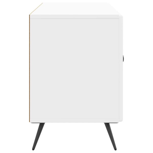 ТВ шкаф Бял гланц 99 x 34,5 x 50 см Инженерна дървесина