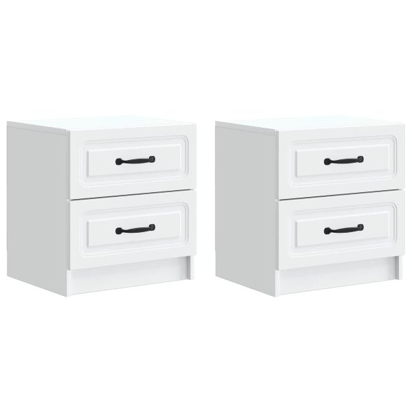 Нощен шкаф 2 pcs Бяло 43 x 34,5 x 44,5 см Инженерна дървесина