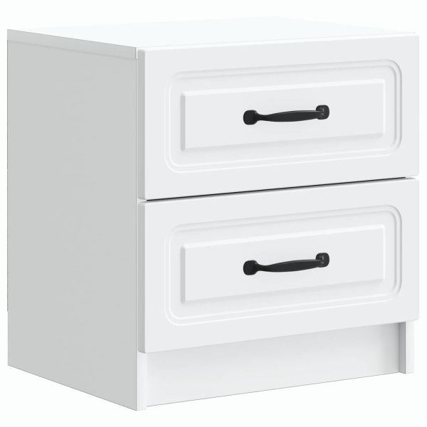 Нощен шкаф 2 pcs Бяло 43 x 34,5 x 44,5 см Инженерна дървесина