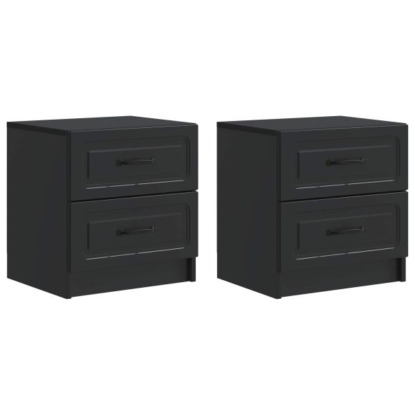 Нощен шкаф 2 pcs Черно 43 x 34,5 x 44,5 см Инженерна дървесина