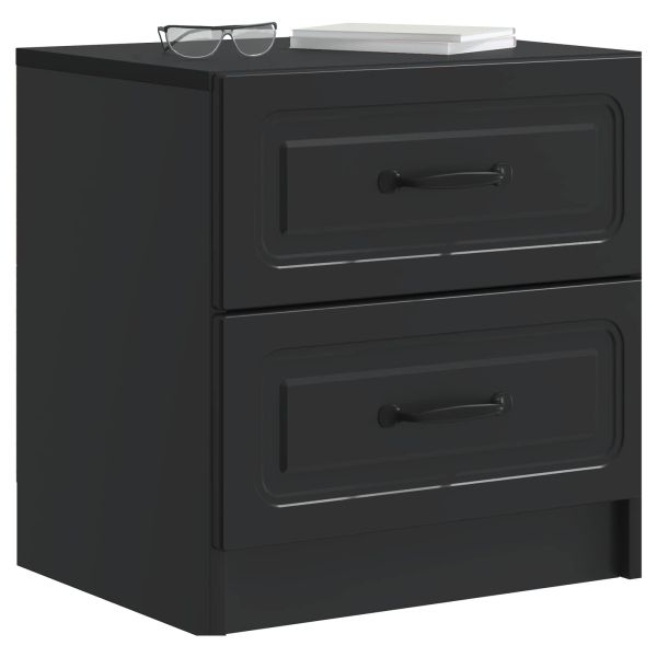 Нощен шкаф 2 pcs Черно 43 x 34,5 x 44,5 см Инженерна дървесина