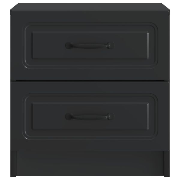 Нощен шкаф 2 pcs Черно 43 x 34,5 x 44,5 см Инженерна дървесина
