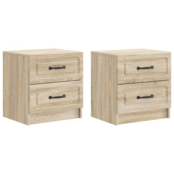 Нощен шкаф с чекмедже 2 pcs Дъб сонома 43 x 34,5 x 44,5 см