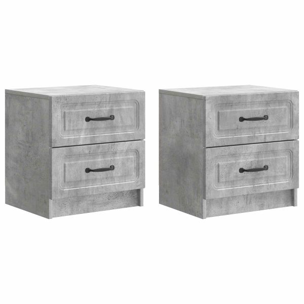 Нощен шкаф с чекмедже 2 pcs Бетонно сиво 43 x 34,5 x 44,5 см