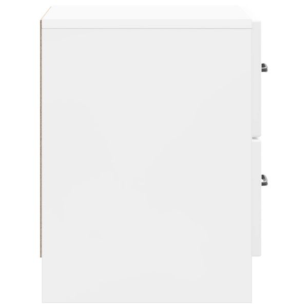Нощен шкаф с чекмедже 2 pcs Бял гланц 43 x 34,5 x 44,5 см