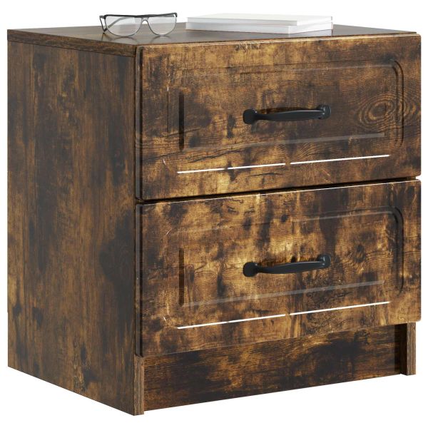 Нощен шкаф с чекмедже 2 pcs Опушен дъб 43 x 34,5 x 44,5 см
