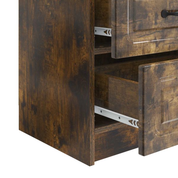 Нощен шкаф с чекмедже 2 pcs Опушен дъб 43 x 34,5 x 44,5 см