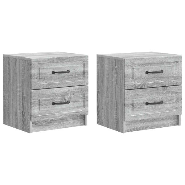 Нощен шкаф с чекмедже 2 pcs Сива сонома 43 x 34,5 x 44,5 см