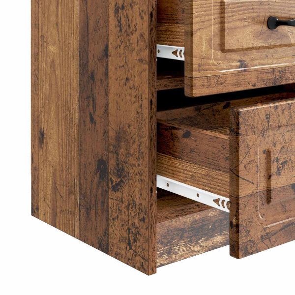 Нощен шкаф с чекмедже 2 pcs Старо дърво 43 x 34,5 x 44,5 см
