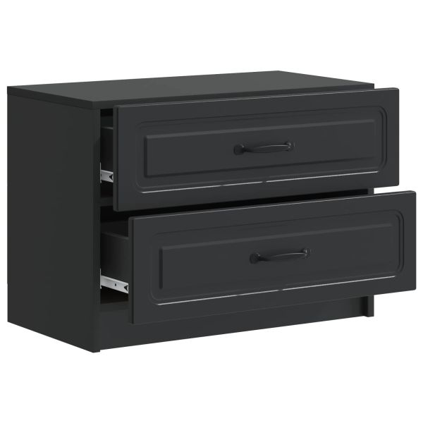 Нощен шкаф Черно 62 x 34,5 x 44,5 см Инженерна дървесина