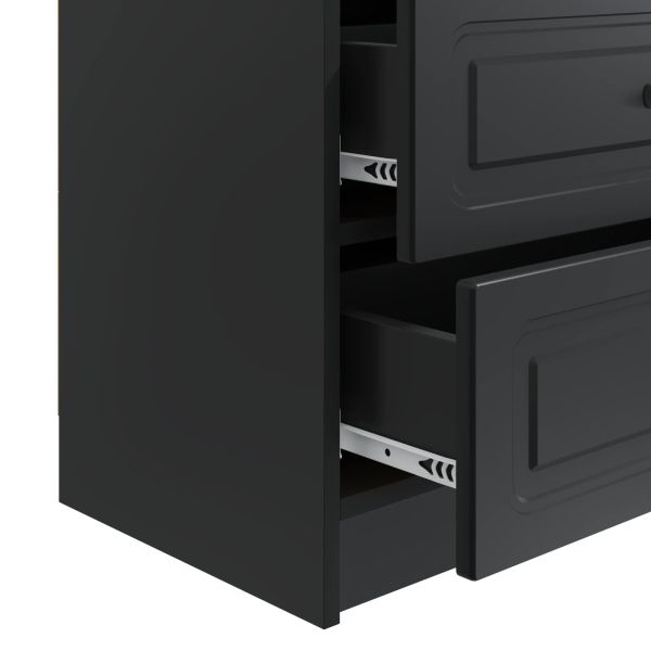 Нощен шкаф Черно 62 x 34,5 x 44,5 см Инженерна дървесина