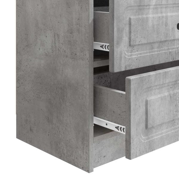 Нощен шкаф Бетонно сиво 62 x 34,5 x 44,5 см Инженерна дървесина
