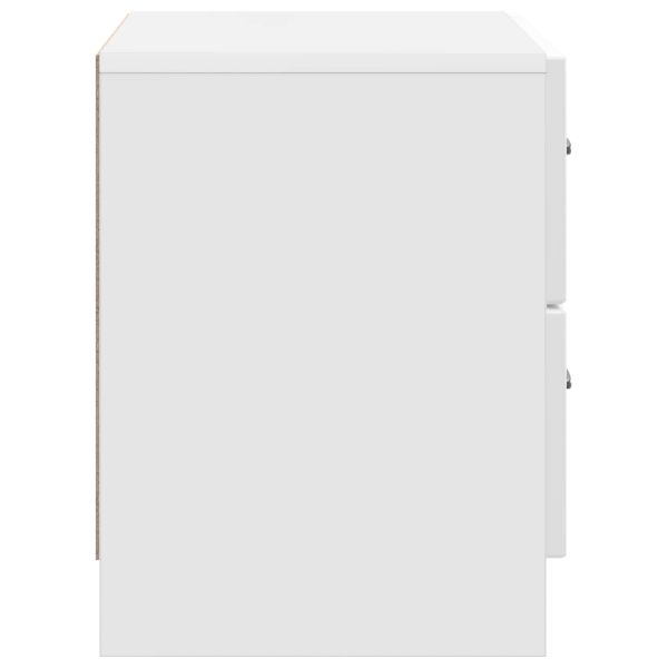 Нощен шкаф Бял гланц 62 x 34,5 x 44,5 см Инженерна дървесина