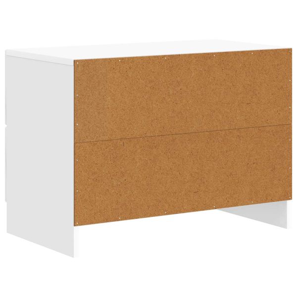 Нощен шкаф Бял гланц 62 x 34,5 x 44,5 см Инженерна дървесина