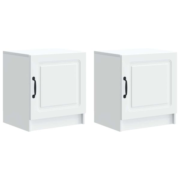 Нощен шкаф 2 pcs Бяло 43 x 34,5 x 47 см Инженерна дървесина