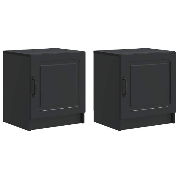 Нощен шкаф 2 pcs Черно 43 x 34,5 x 47 см Инженерна дървесина