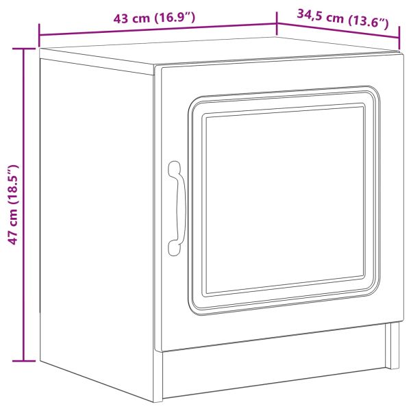 Нощен шкаф Бетонно сиво 43 x 34,5 x 47 см Инженерна дървесина