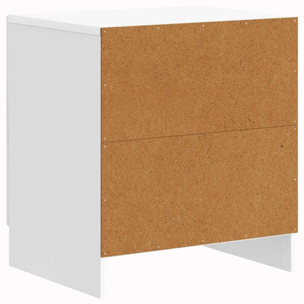Нощен шкаф Бял гланц 43 x 34,5 x 47 см Инженерна дървесина