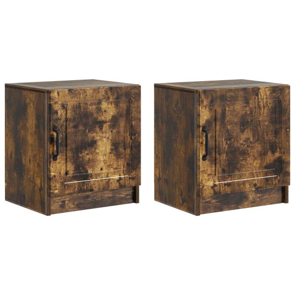 Нощен шкаф 2 pcs Опушен дъб 43 x 34,5 x 47 см