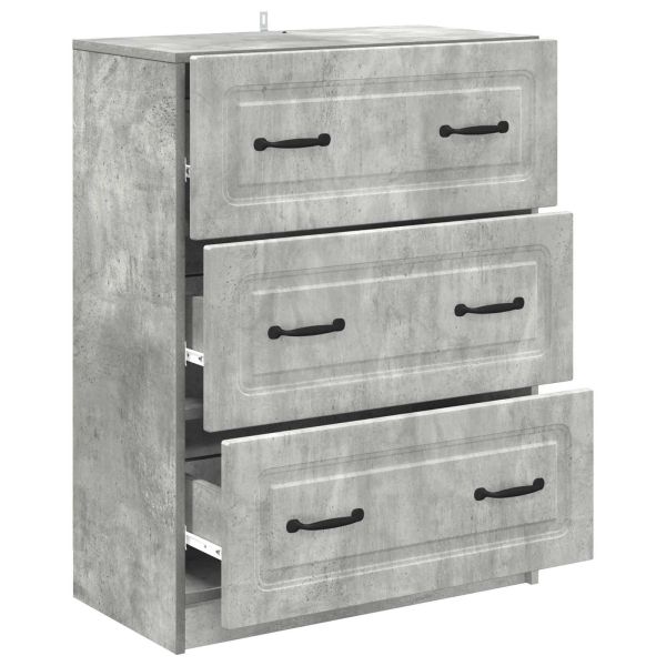 Чекмеджетен шкаф Бетонно сиво 66 x 34,5 x 87 см