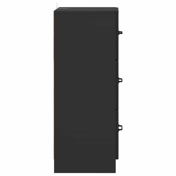 Чекмеджетен шкаф Черно 33 x 34,5 x 87 см Инженерна дървесина