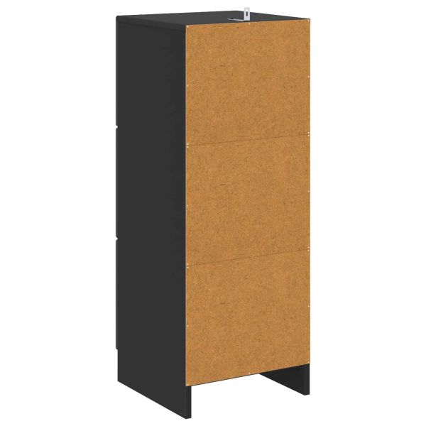 Чекмеджетен шкаф Черно 33 x 34,5 x 87 см Инженерна дървесина
