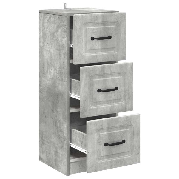 Чекмеджетен шкаф Бетонно сиво 33 x 34,5 x 87 см