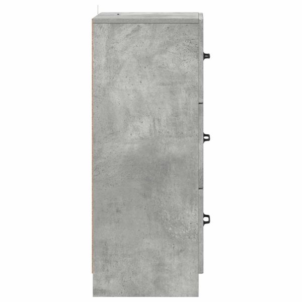 Чекмеджетен шкаф Бетонно сиво 33 x 34,5 x 87 см