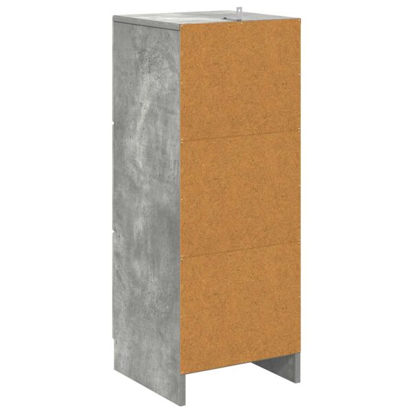 Чекмеджетен шкаф Бетонно сиво 33 x 34,5 x 87 см