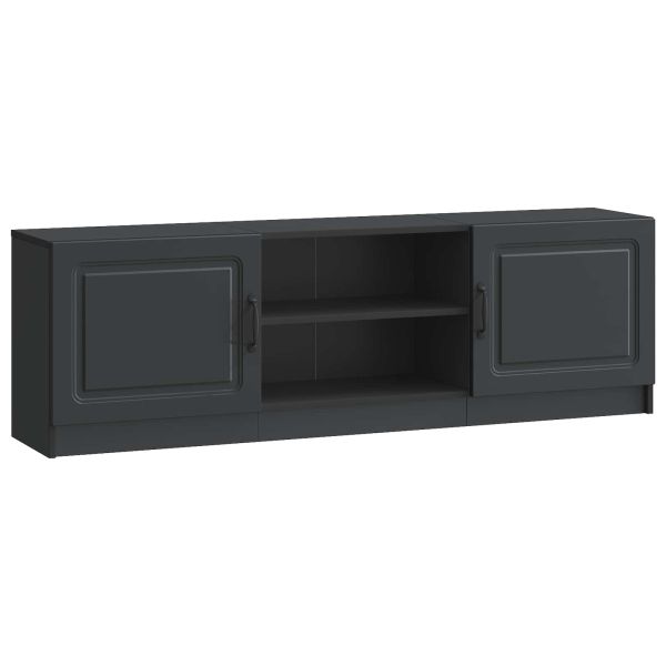 ТВ шкаф Черно 150 x 31 x 47 см Инженерна дървесина