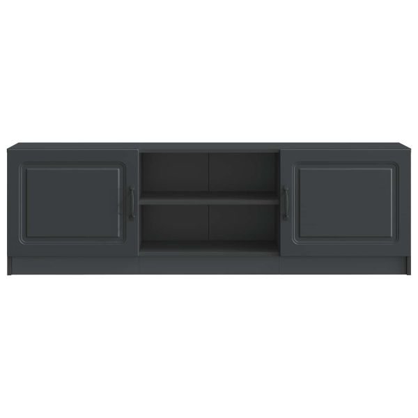ТВ шкаф Черно 150 x 31 x 47 см Инженерна дървесина