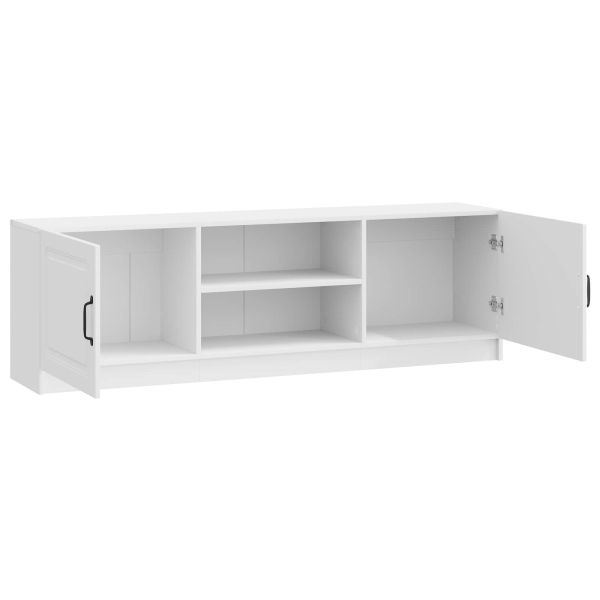 ТВ шкаф Бял гланц 150 x 31 x 47 см Инженерна дървесина