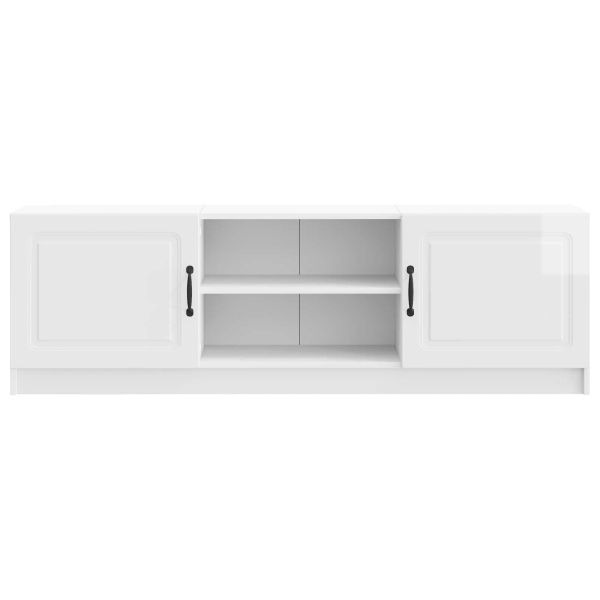 ТВ шкаф Бял гланц 150 x 31 x 47 см Инженерна дървесина
