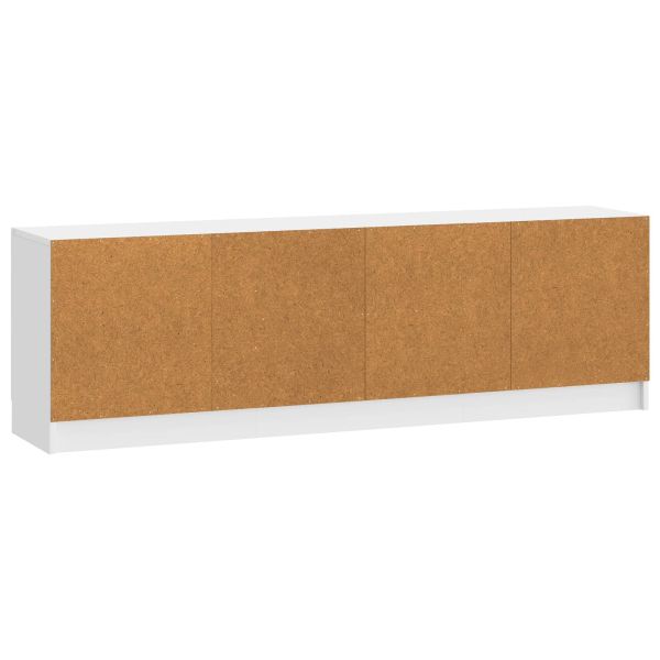 ТВ шкаф Бял гланц 150 x 31 x 47 см Инженерна дървесина