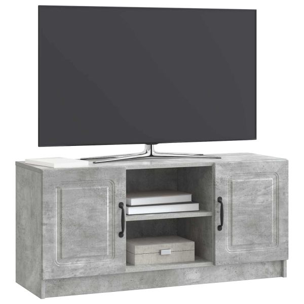 ТВ шкаф Бетонно сиво 102 x 34,5 x 47 см Инженерна дървесина